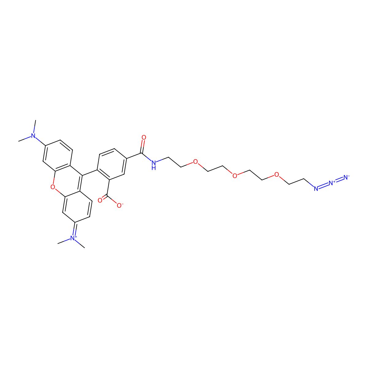 TAMRA-PEG3-Azide molecular structure, CAS 1228100-59-1