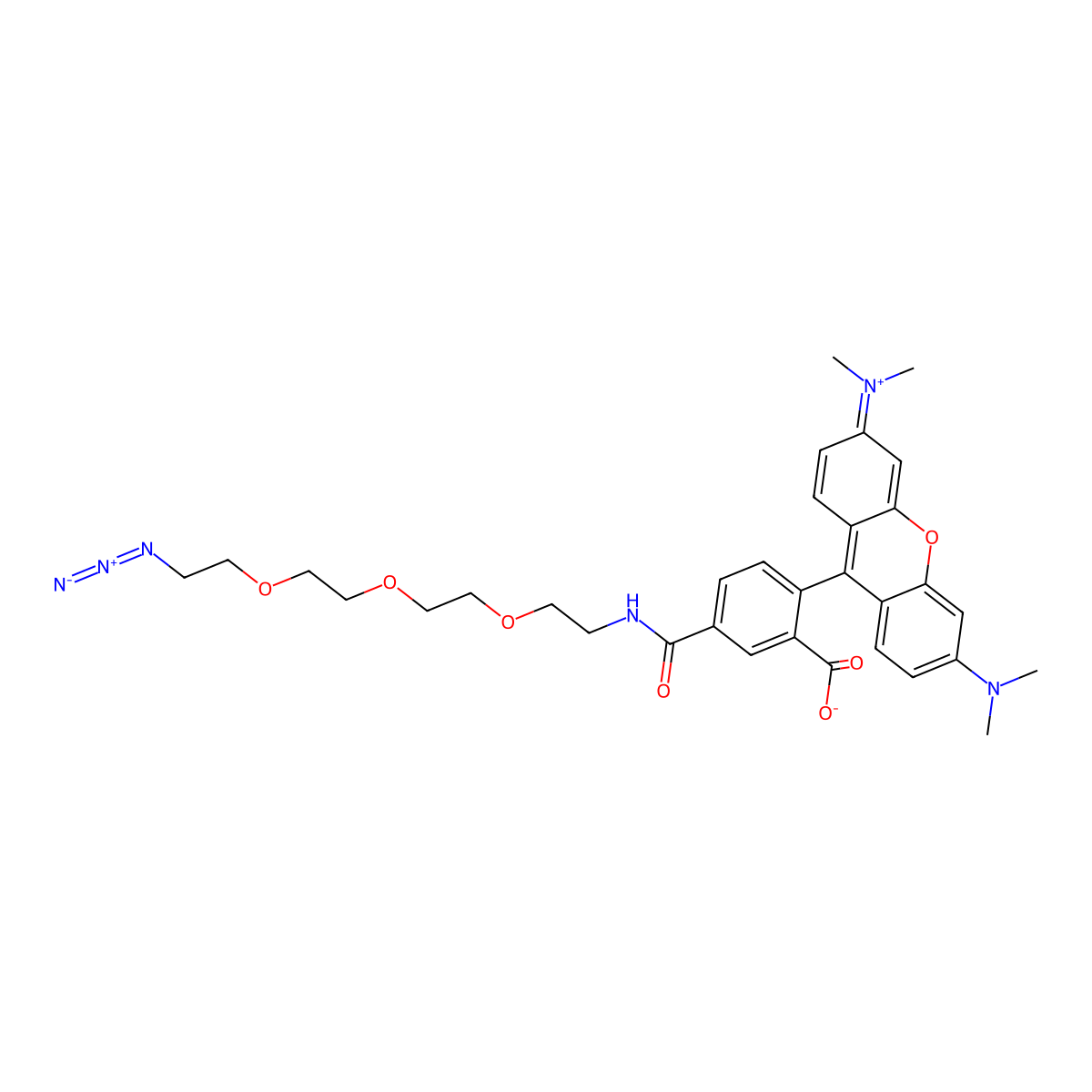 TAMRA-PEG3-Azide molecular structure, CAS 1228100-59-1