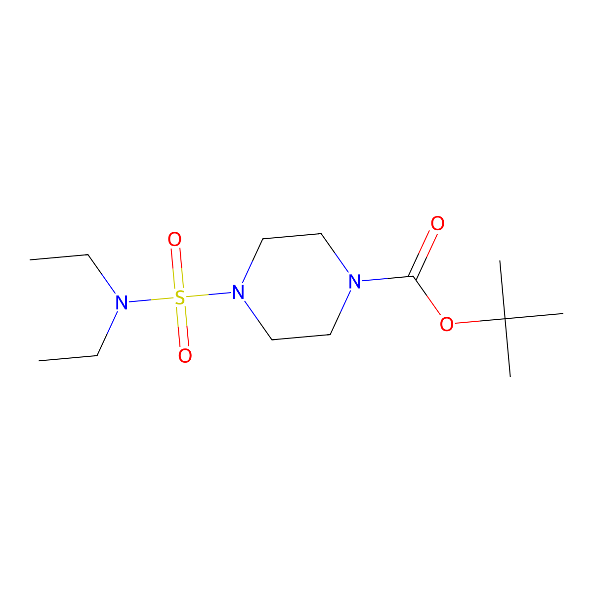 Tert-butyl 4-(diethylsulfamoyl)piperazine-1-carboxylate molecular structure, CAS 1228106-15-7