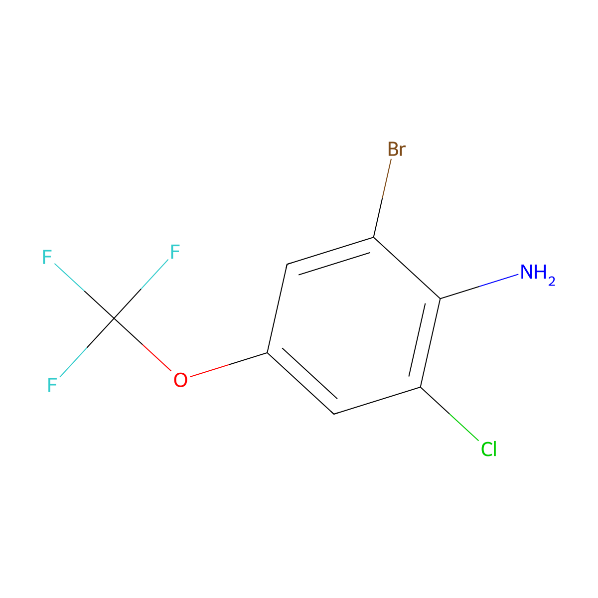 2-Bromo-6-chloro-4-(trifluoromethoxy)aniline molecular structure, CAS 1228108-74-4