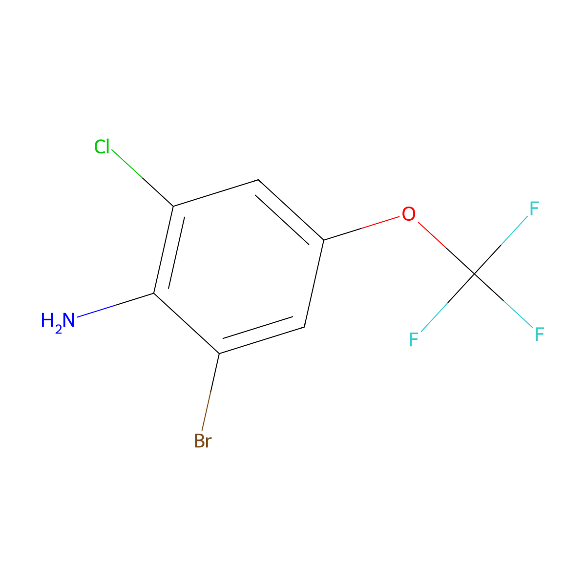 2-Bromo-6-chloro-4-(trifluoromethoxy)aniline molecular structure, CAS 1228108-74-4