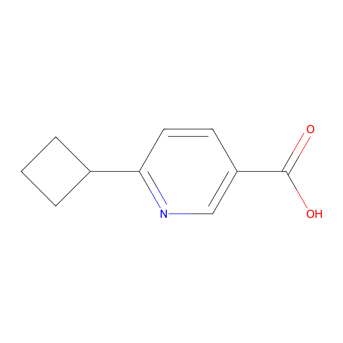 6-Cyclobutylpyridine-3-carboxylic acid molecular structure, CAS 1228112-80-8