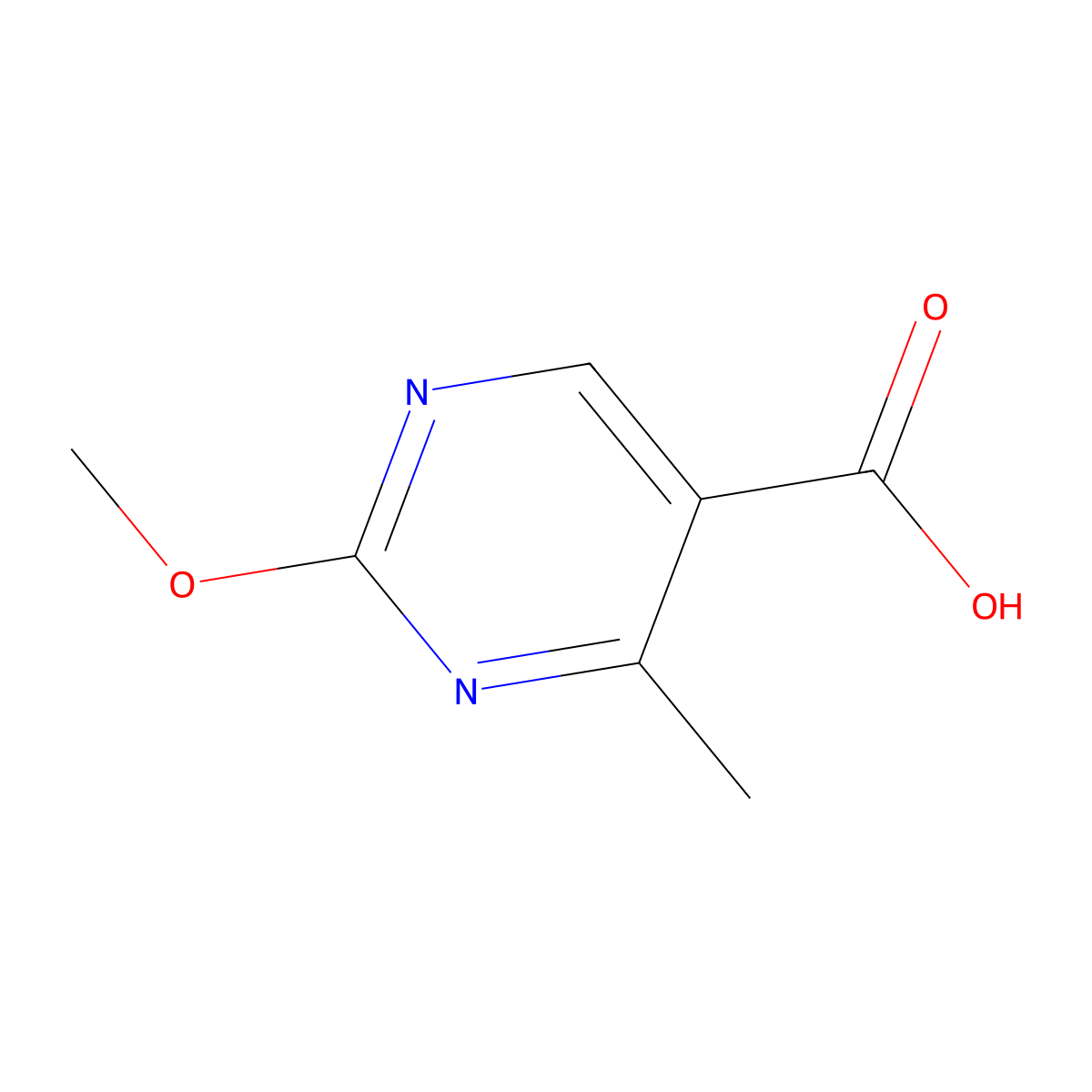 2-Methoxy-4-methylpyrimidine-5-carboxylic acid molecular structure, CAS 1228113-00-5