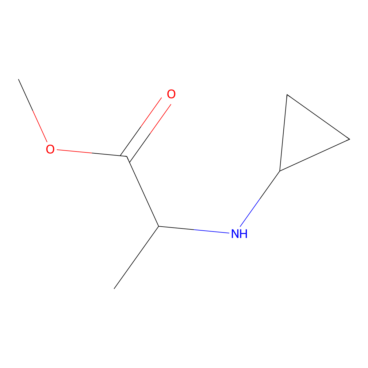 Methyl 2-(cyclopropylamino)propanoate molecular structure, CAS 1228120-96-4