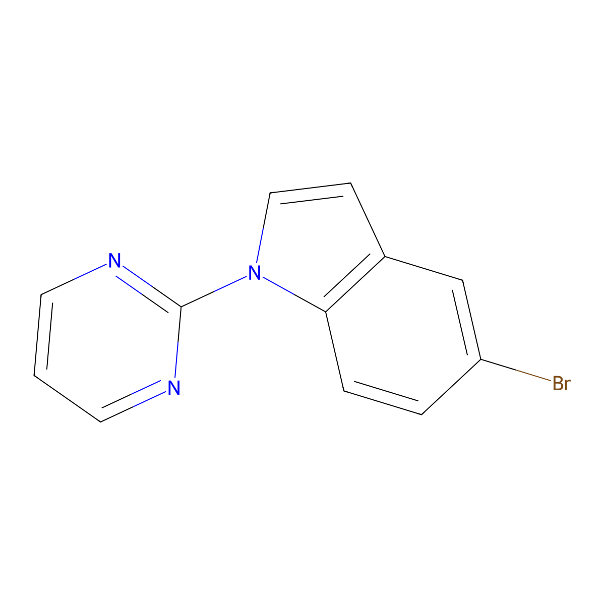 5-bromo-1-(pyrimidin-2-yl)-1H-indole molecular structure, CAS 1228147-70-3