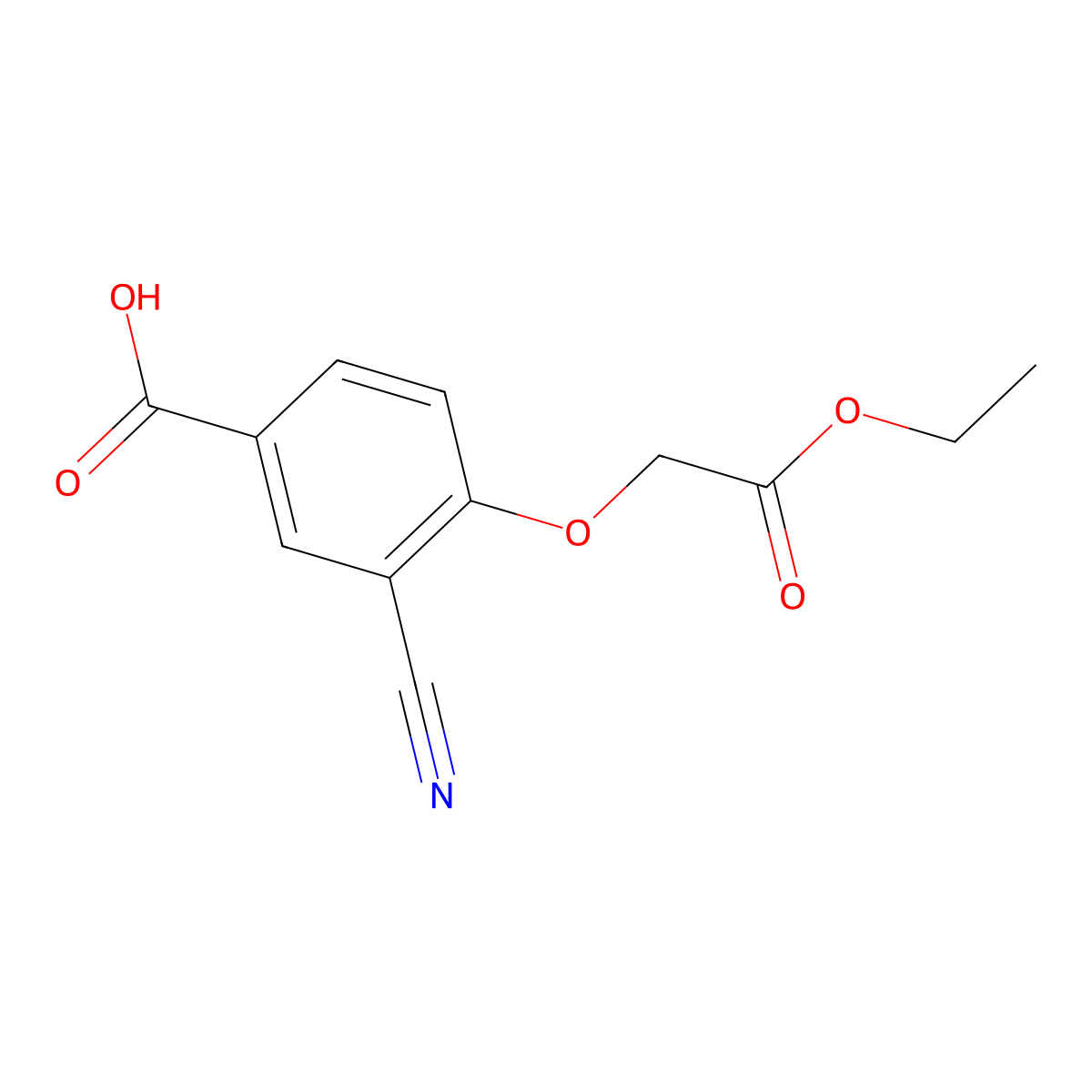 3-Cyano-4-(2-ethoxy-2-oxoethoxy)benzoic acid molecular structure, CAS 1228148-39-7