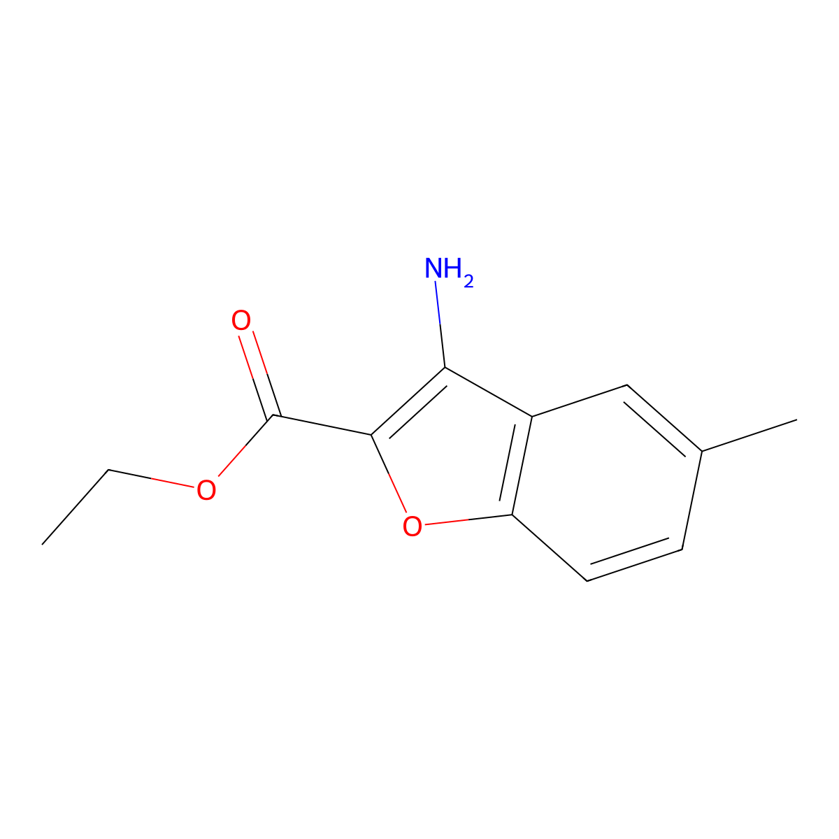 Ethyl 3-amino-5-methylbenzofuran-2-carboxylate molecular structure, CAS 1228148-41-1
