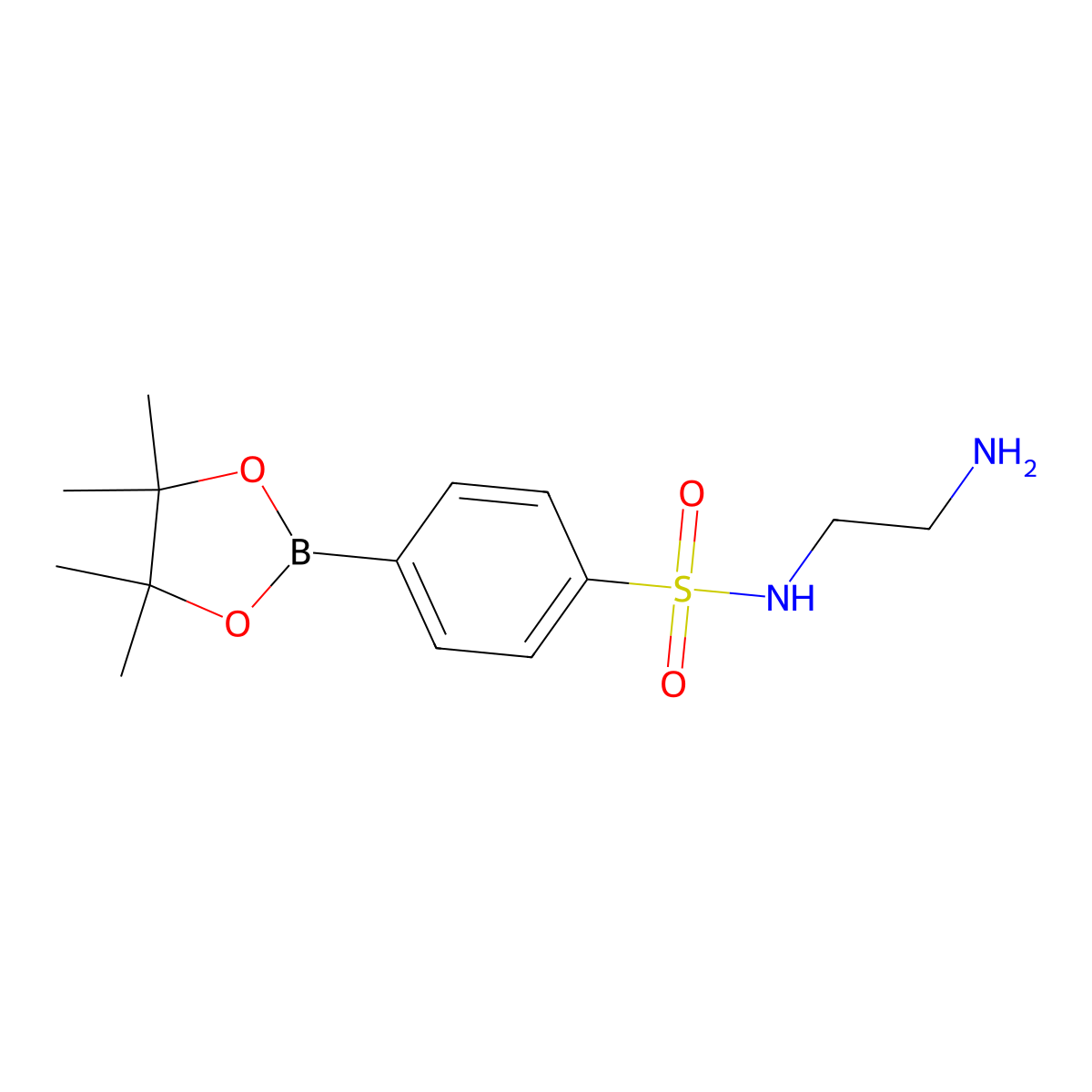 N-(2-aminoethyl)-4-(4,4,5,5-tetramethyl-1,3,2-dioxaborolan-2-yl)benzenesulfonamide molecular structure, CAS 1228148-98-8