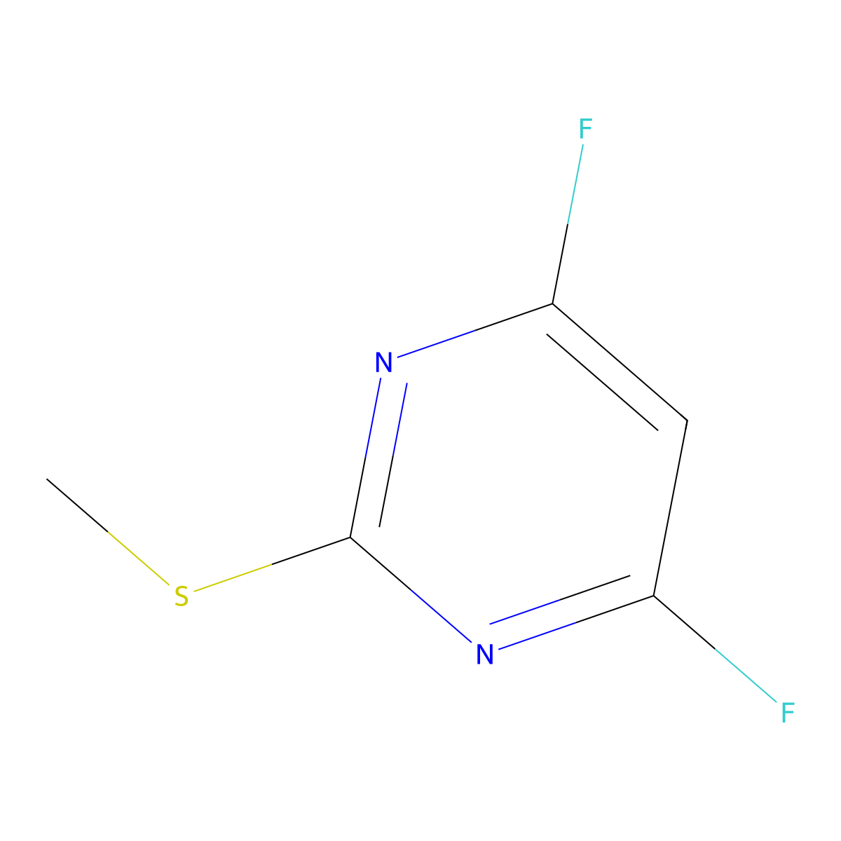 4,6-Difluoro-2-(methylsulfanyl)pyrimidine molecular structure, CAS 122815-08-1