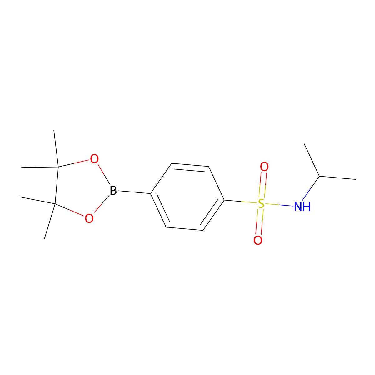 N-Isopropyl-4-(4,4,5,5-tetramethyl-1,3,2-dioxaborolan-2-yl)benzenesulfonamide molecular structure, CAS 1228152-57-5
