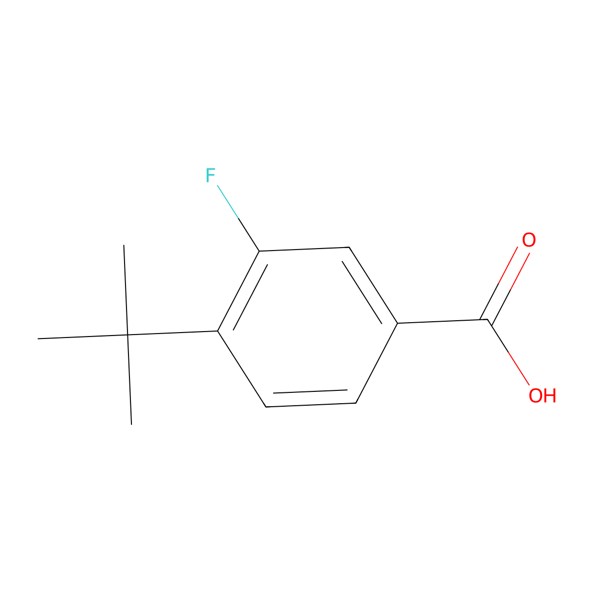 4-(1,1-Dimethylethyl)-3-fluorobenzoic acid molecular structure, CAS 1228155-69-8