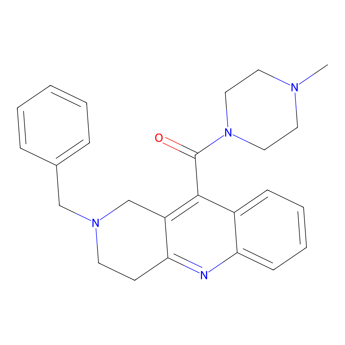 (2-Benzyl-1,2,3,4-tetrahydrobenzo[b][1,6]naphthyridin-10-yl)(4-methylpiperazin-1-yl)methanone molecular structure, CAS 1228168-13-5