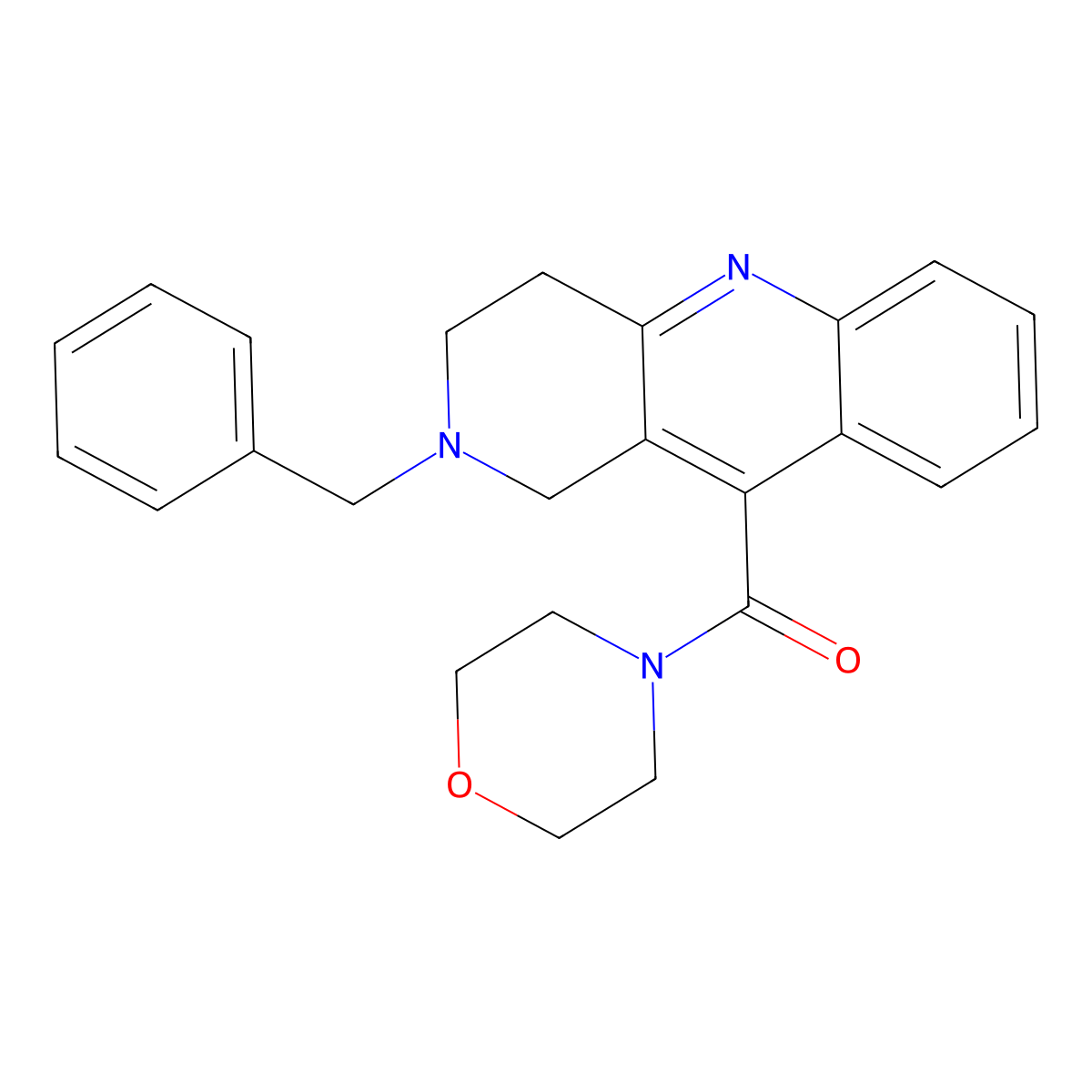 (2-Benzyl-1,2,3,4-tetrahydrobenzo[b][1,6]naphthyridin-10-yl)(morpholino)methanone molecular structure, CAS 1228168-22-6