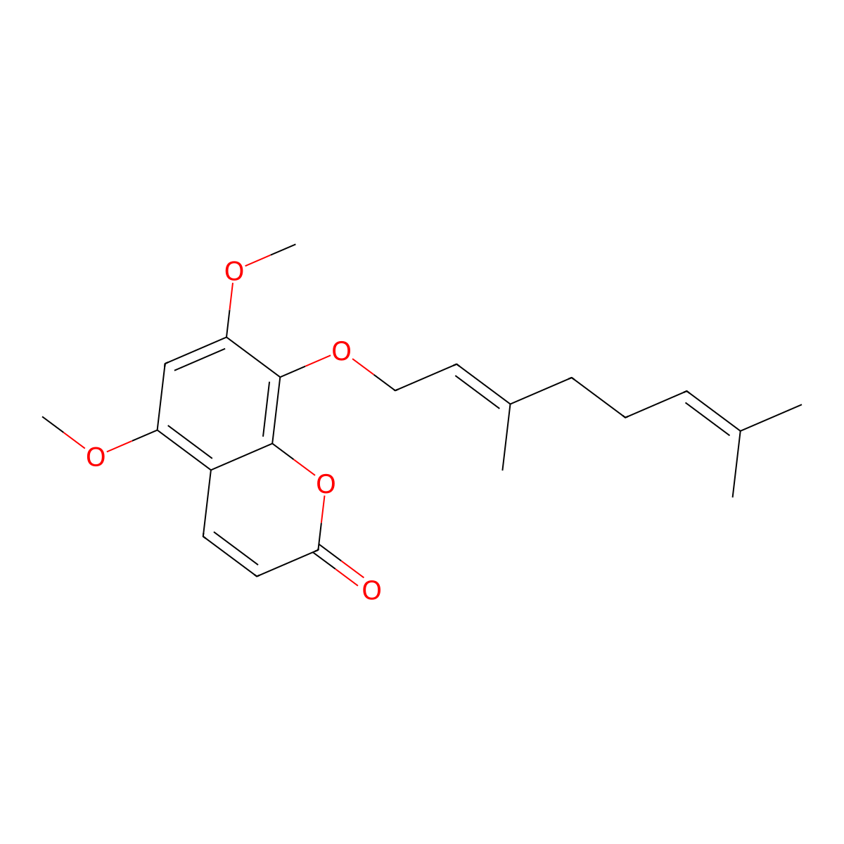 8-Geranyloxy-5,7-dimethoxycoumarin molecular structure, CAS 1228175-65-2