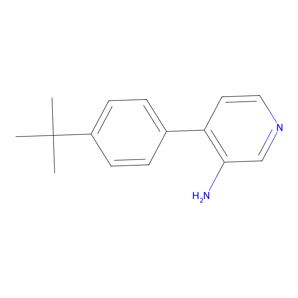 4-(4-Tert-butylphenyl)pyridin-3-amine molecular structure, CAS 1228179-80-3