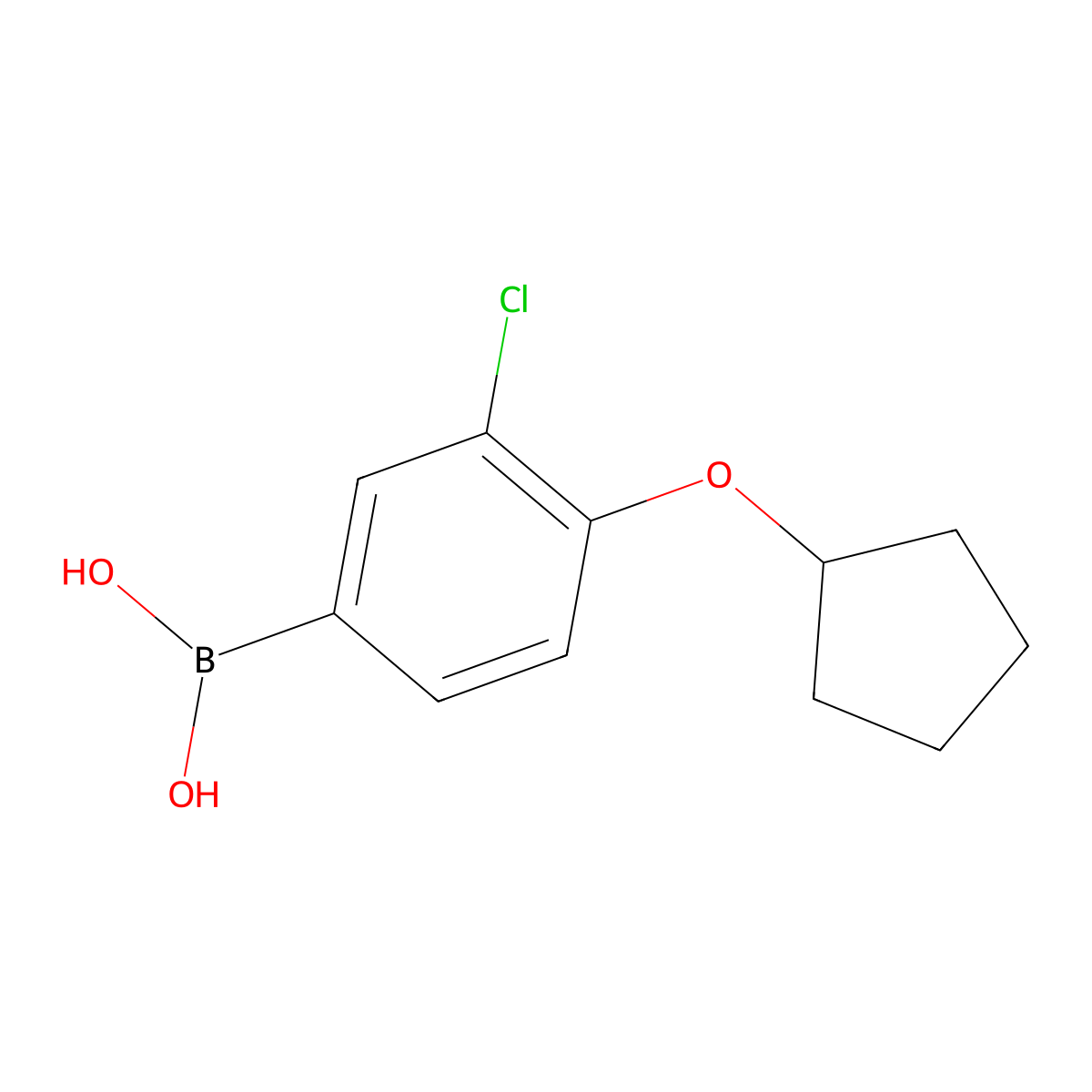 3-Chloro-4-(cyclopentyloxy)phenylboronic acid molecular structure, CAS 1228181-29-0