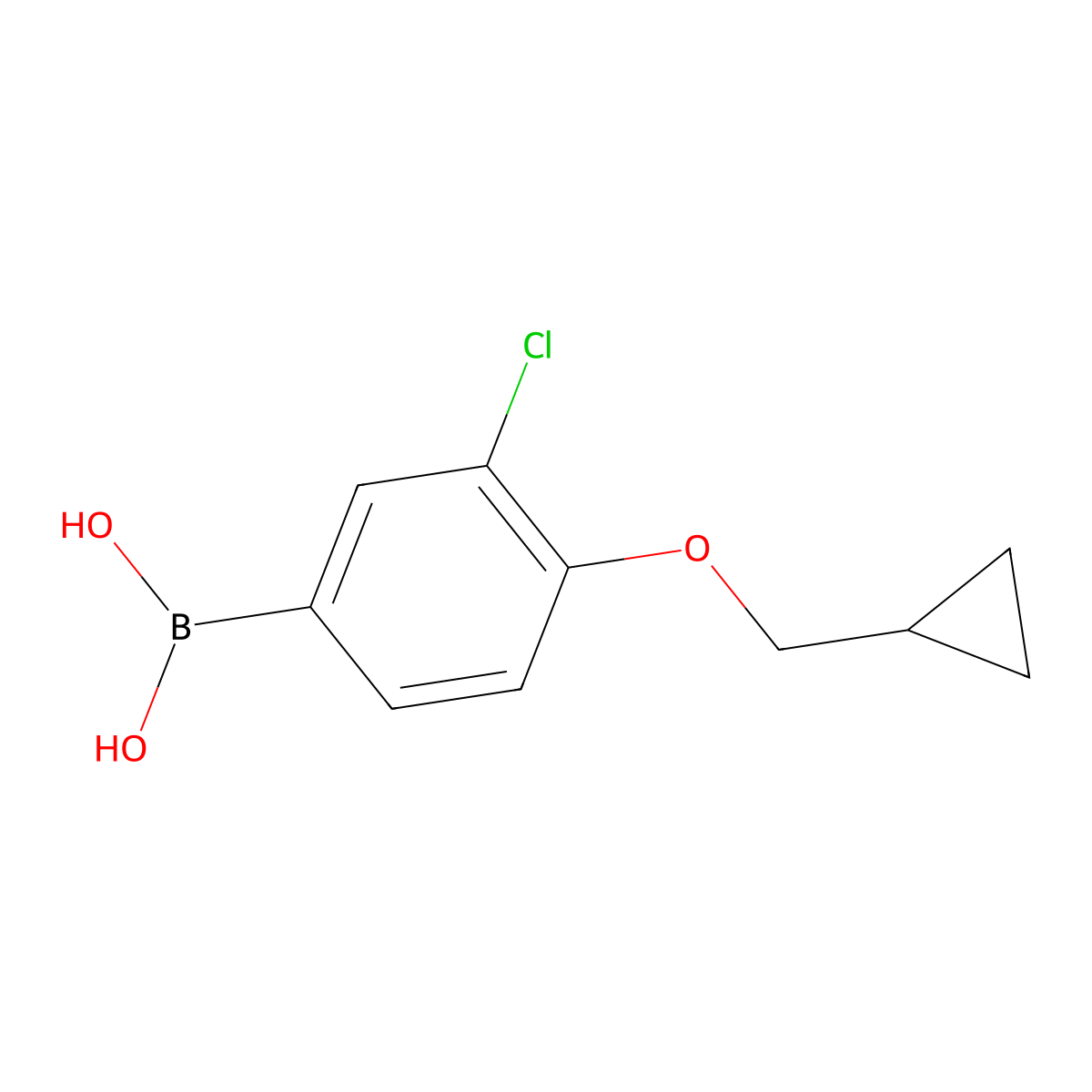 3-Chloro-4-(cyclopropylmethoxy)phenylboronic acid molecular structure, CAS 1228181-35-8