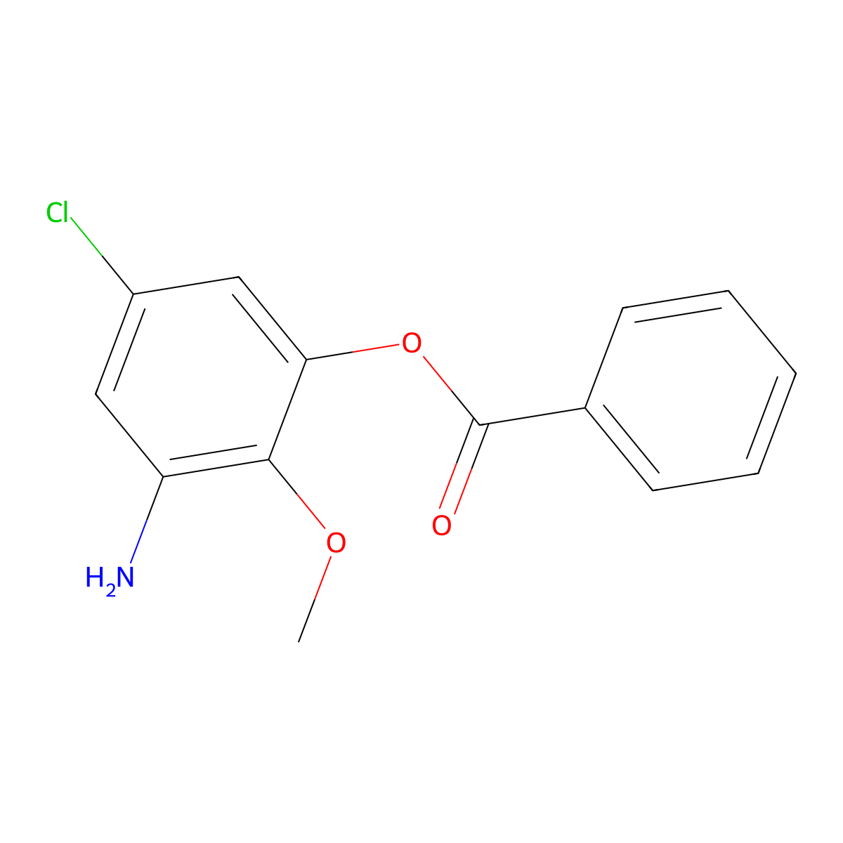 3-Amino-5-chloro-2-methoxyphenyl benzoate molecular structure, CAS 1228182-63-5