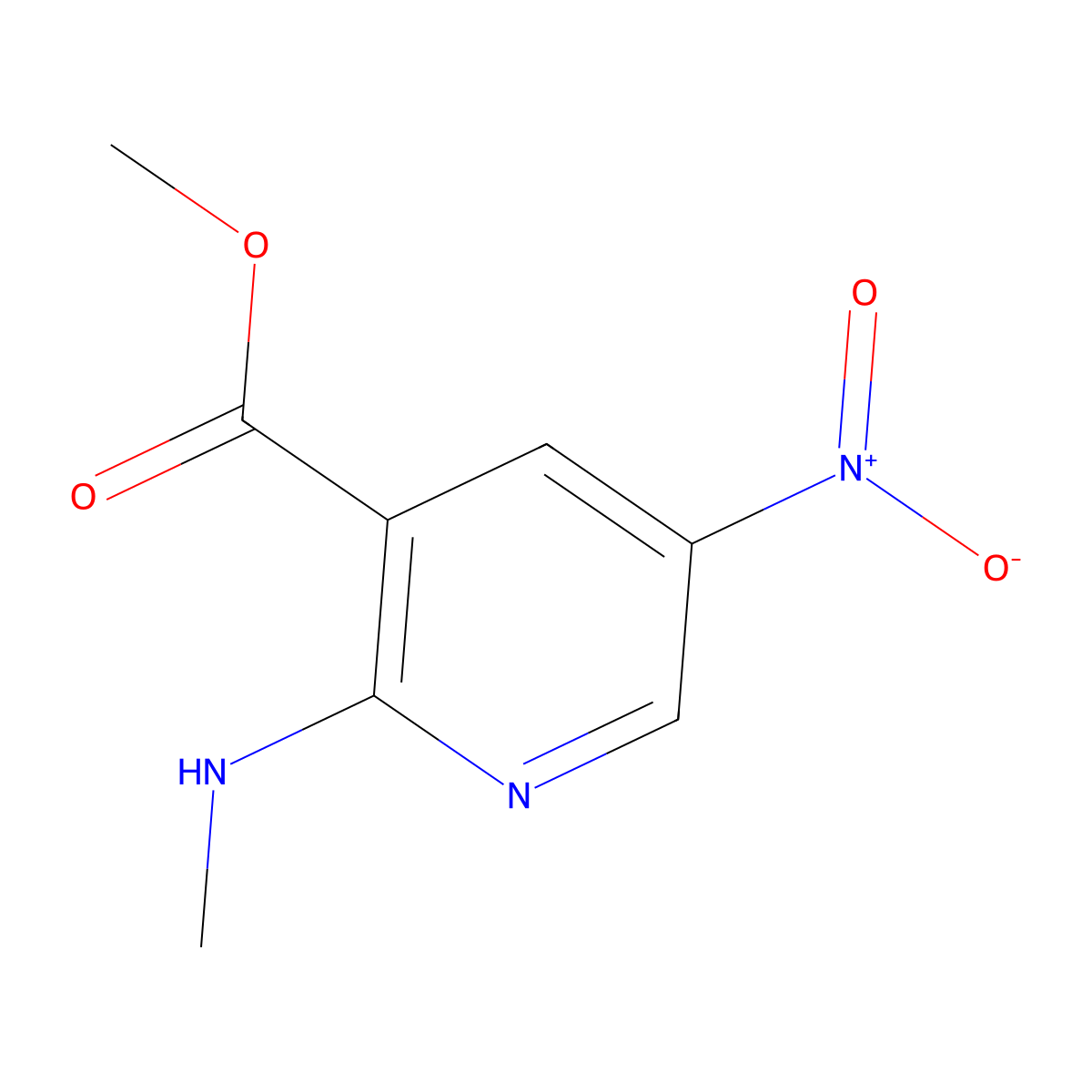 Methyl 2-(methylamino)-5-nitronicotinate molecular structure, CAS 1228182-64-6