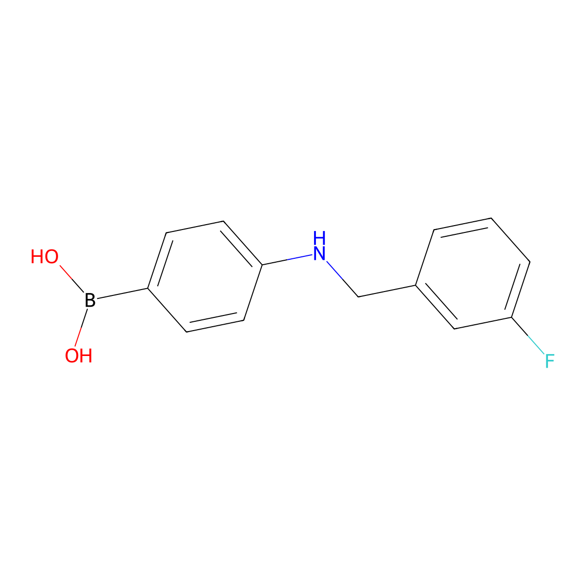 (4-((3-Fluorobenzyl)amino)phenyl)boronic acid molecular structure, CAS 1228182-65-7