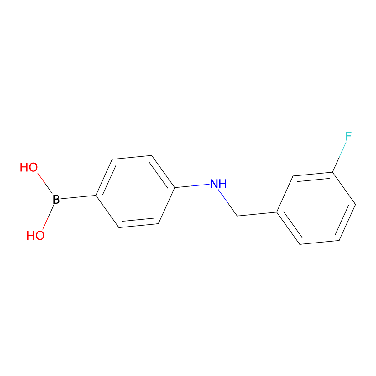 (4-((3-Fluorobenzyl)amino)phenyl)boronic acid molecular structure, CAS 1228182-65-7