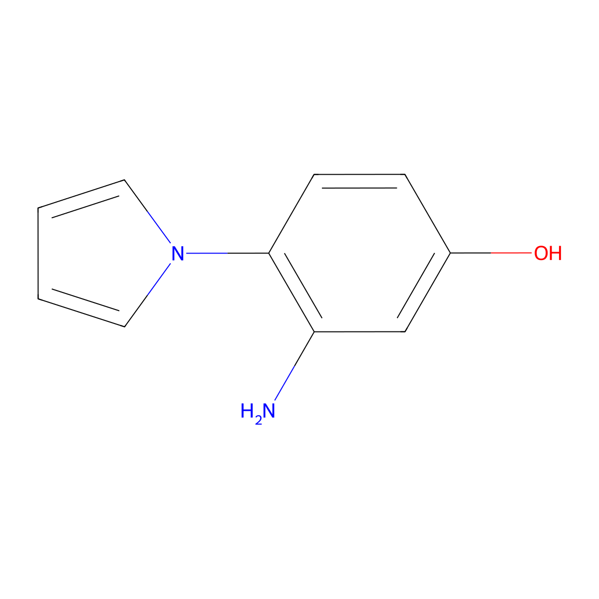 3-Amino-4-(1H-pyrrol-1-yl)phenol molecular structure, CAS 1228182-66-8