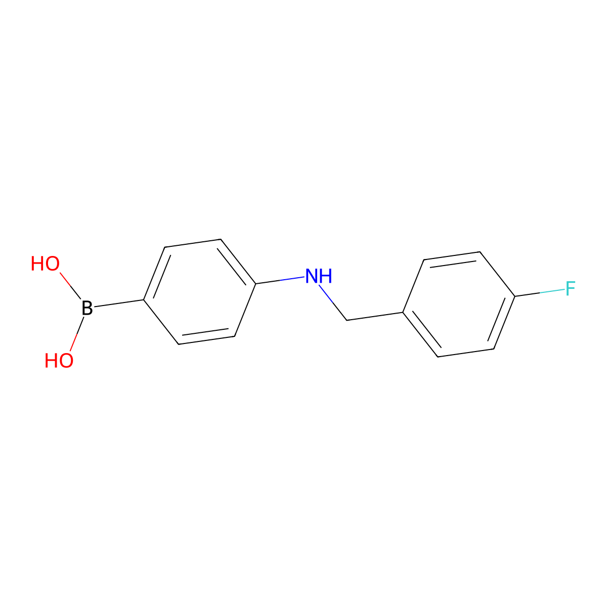(4-((4-Fluorobenzyl)amino)phenyl)boronic acid molecular structure, CAS 1228182-72-6