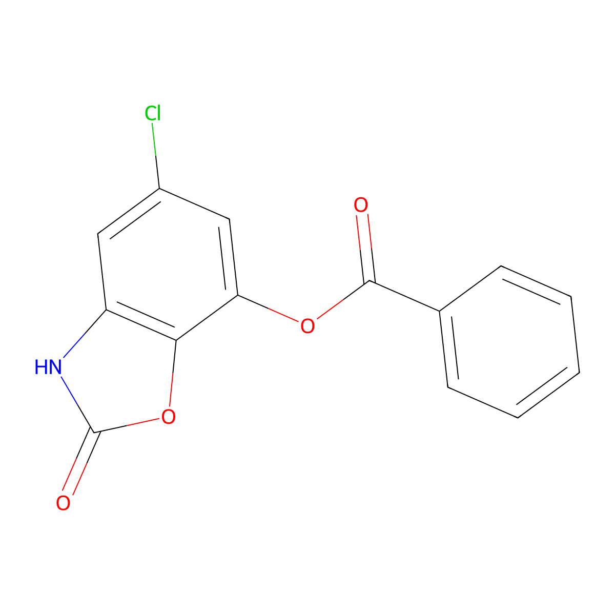 5-Chloro-2-oxo-2,3-dihydro-1,3-benzoxazol-7-yl benzenecarboxylate molecular structure, CAS 1228182-74-8