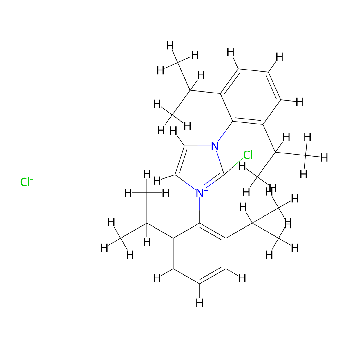 2-Chloro-1,3-bis(2,6-diisopropylphenyl)-1H-imidazol-3-ium chloride molecular structure, CAS 1228185-09-8