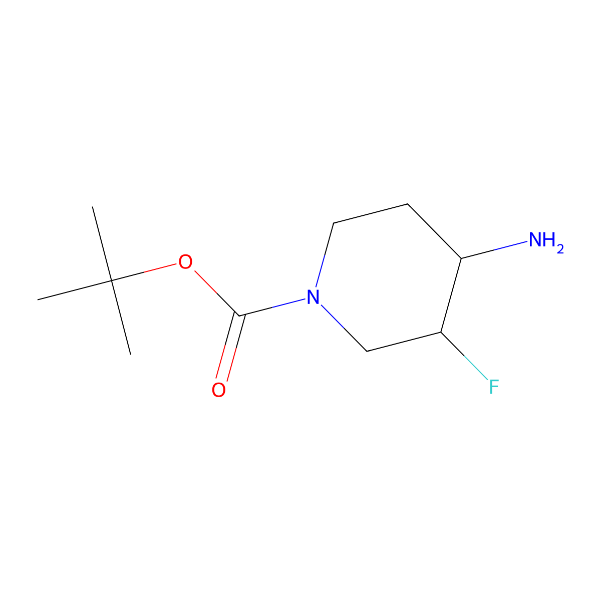 tert-Butyl (3S,4S)-4-amino-3-fluoropiperidine-1-carboxylate molecular structure, CAS 1228185-45-2