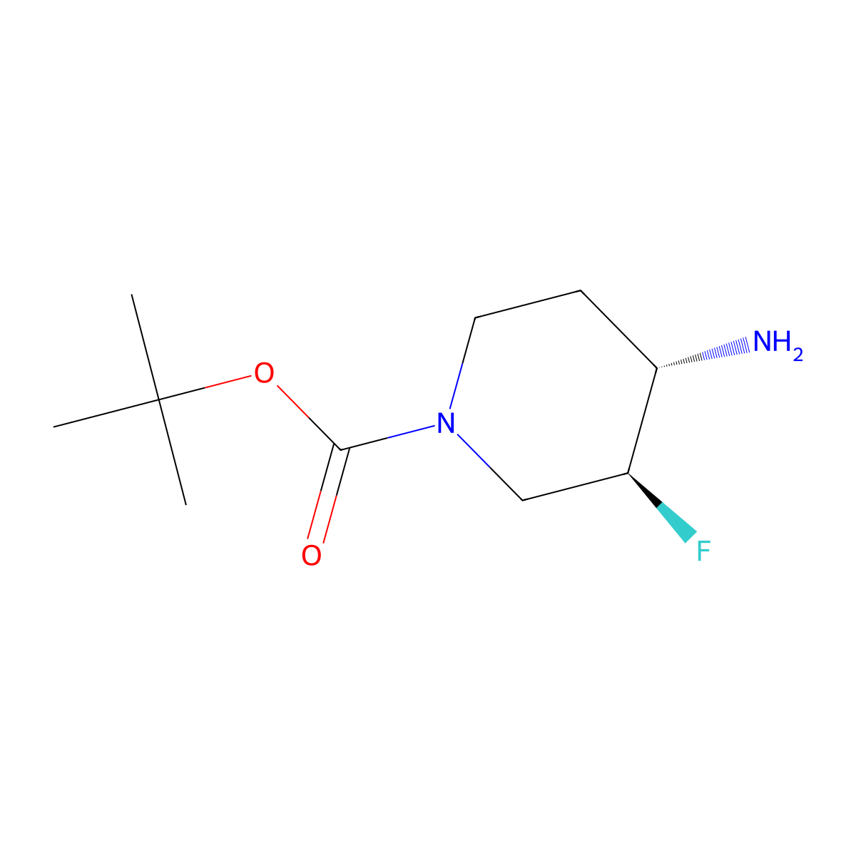 tert-Butyl (3S,4S)-4-amino-3-fluoropiperidine-1-carboxylate molecular structure, CAS 1228185-45-2