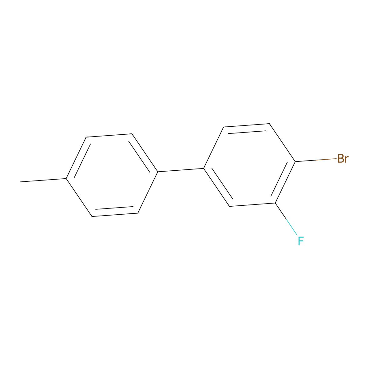 4-Bromo-3-fluoro-4'-methyl-1,1'-biphenyl molecular structure, CAS 1228186-79-5