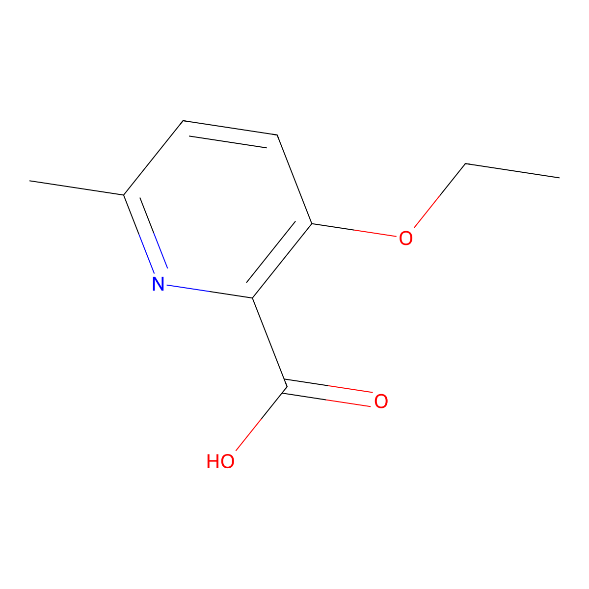 3-Ethoxy-6-methylpyridine-2-carboxylic acid molecular structure, CAS 1228188-14-4