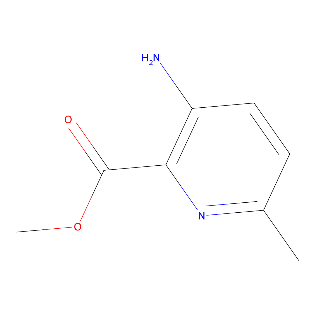 Methyl 3-amino-6-methylpicolinate molecular structure, CAS 1228188-32-6