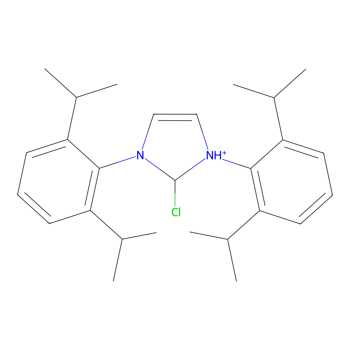 2-Chloro-1,3-bis(2,6-diisopropylphenyl)-2,3-dihydro-1H-imidazol-1-ium molecular structure, CAS 1228216-70-3