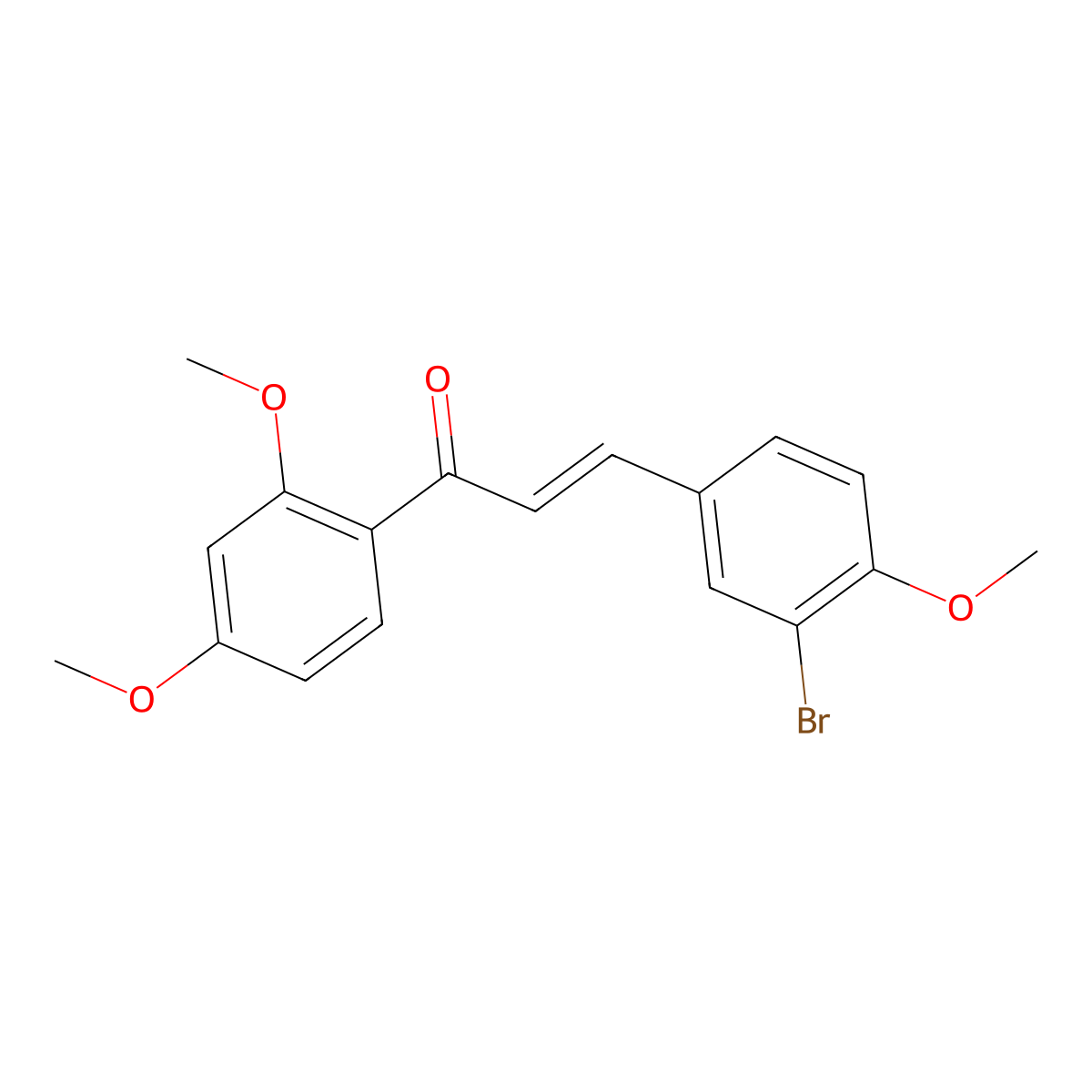 (E)-3-(3-bromo-4-methoxyphenyl)-1-(2,4-dimethoxyphenyl)prop-2-en-1-one molecular structure, CAS 1228275-91-9