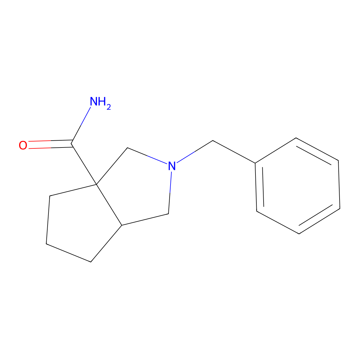 2-Benzyl-octahydrocyclopenta[c]pyrrole-3a-carboxamide molecular structure, CAS 122828-32-4
