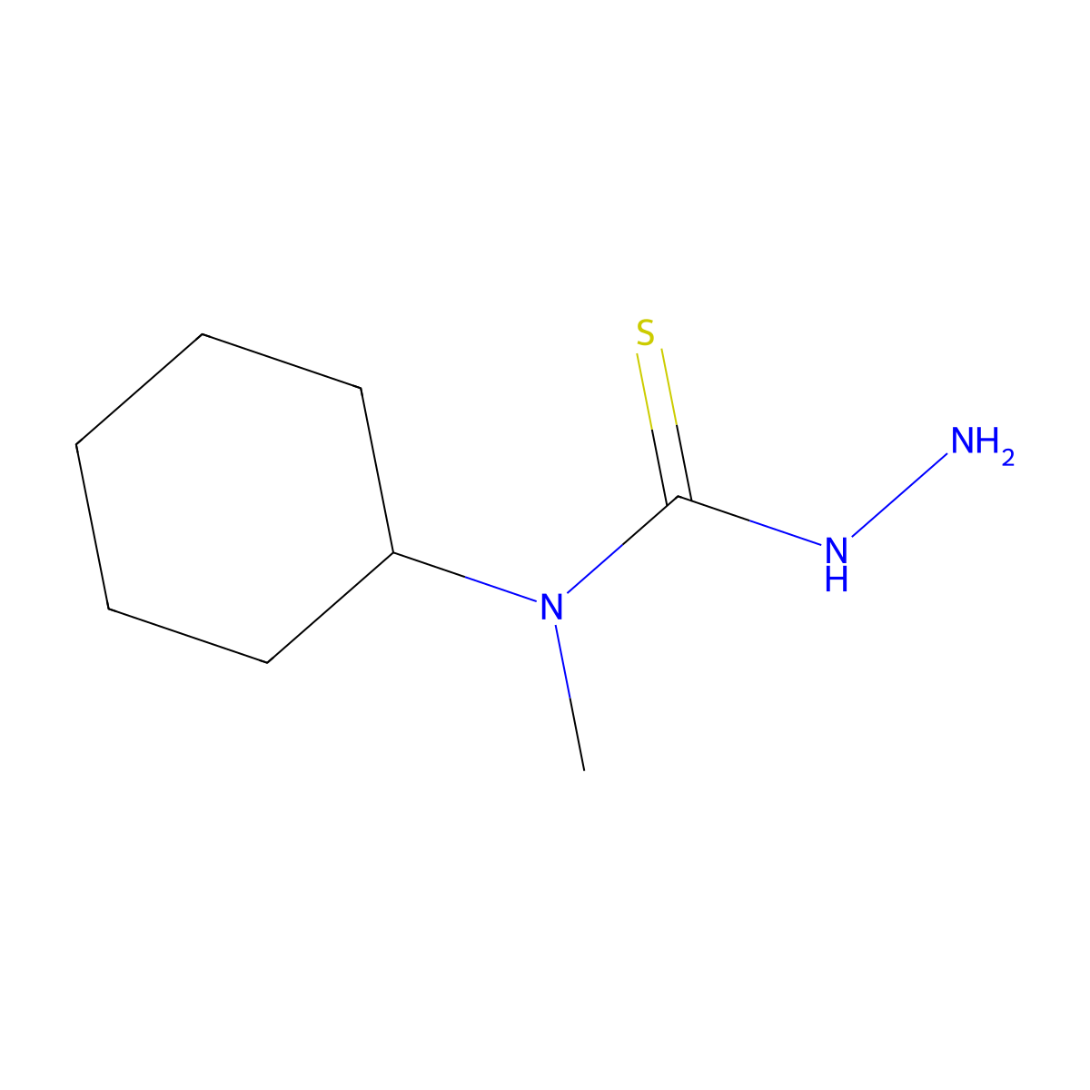 3-Amino-1-cyclohexyl-1-methylthiourea molecular structure, CAS 122828-98-2