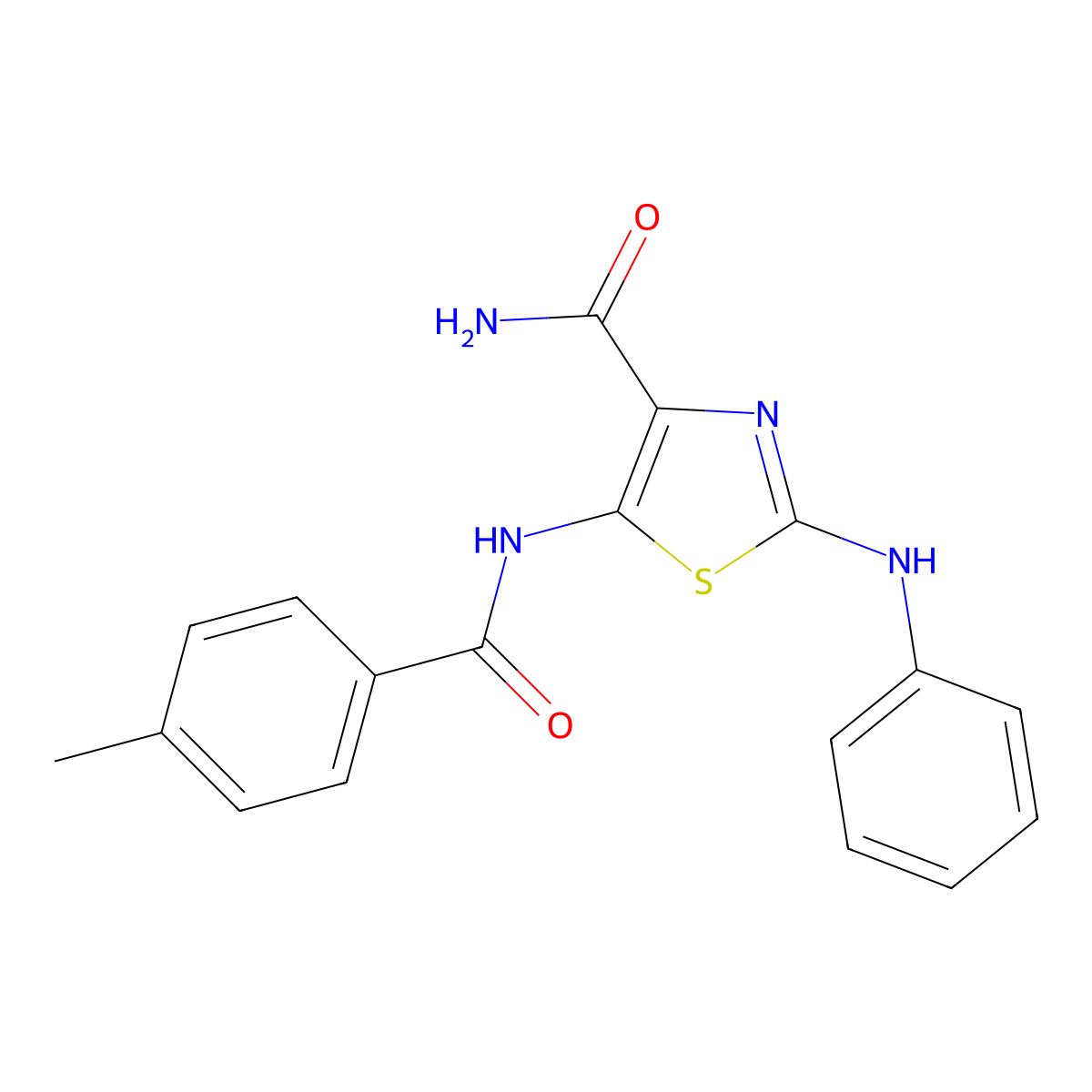 5-(4-Methylbenzamido)-2-(phenylamino)thiazole-4-carboxamide molecular structure, CAS 1228280-29-2
