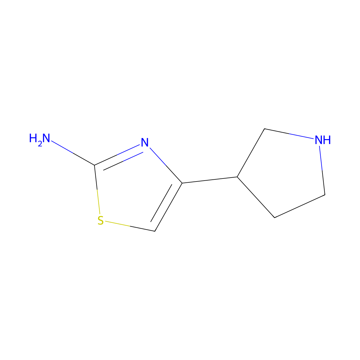 4-(Pyrrolidin-3-yl)thiazol-2-amine molecular structure, CAS 122829-15-6