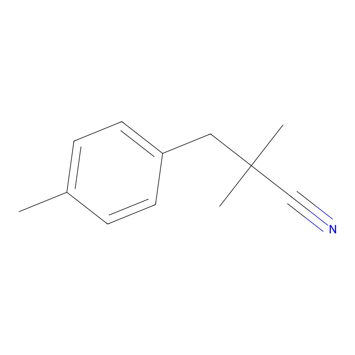 2,2-Dimethyl-3-(4-methylphenyl)propanenitrile molecular structure, CAS 1228309-86-1