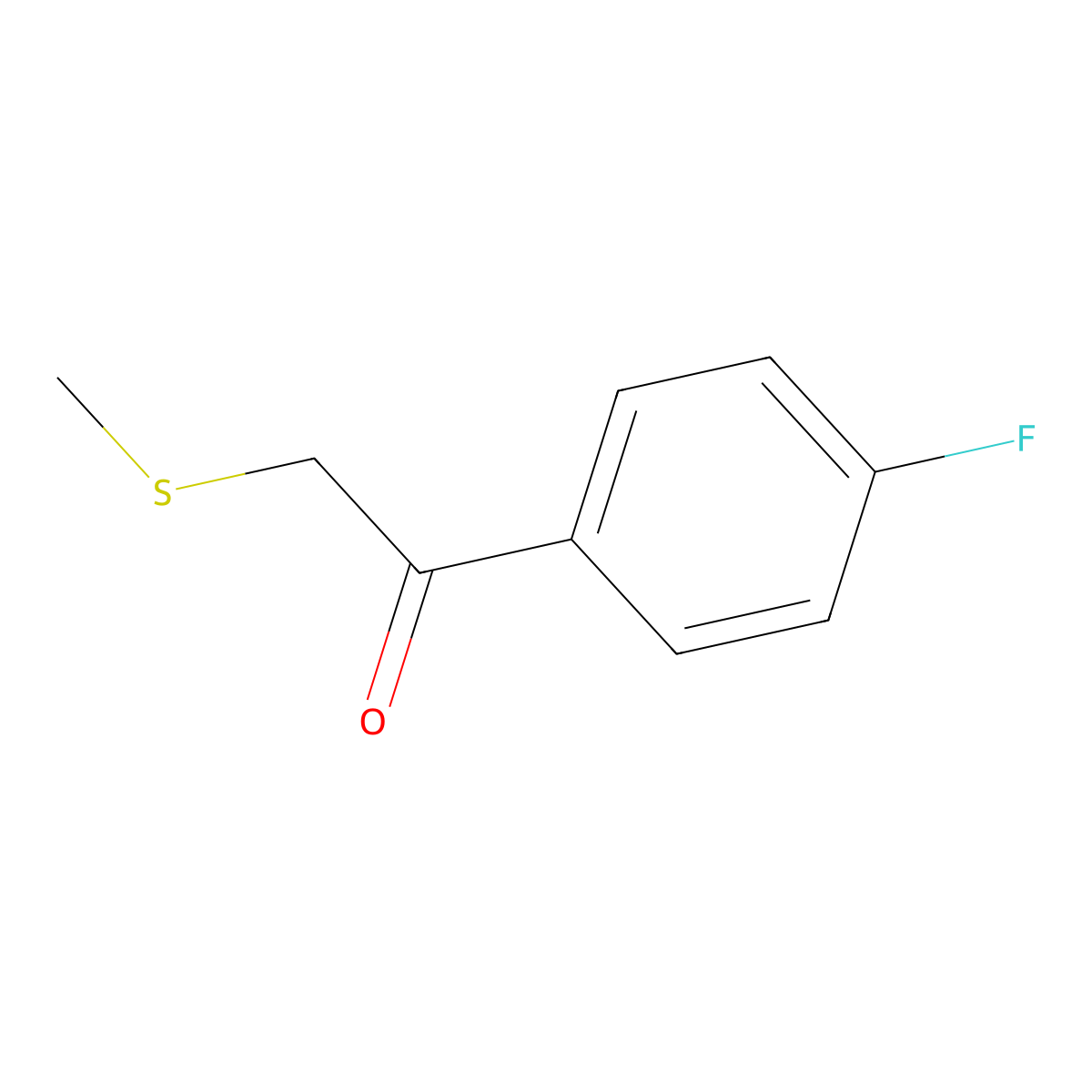 1-(4-Fluorophenyl)-2-(methylsulfanyl)ethan-1-one molecular structure, CAS 122831-40-7