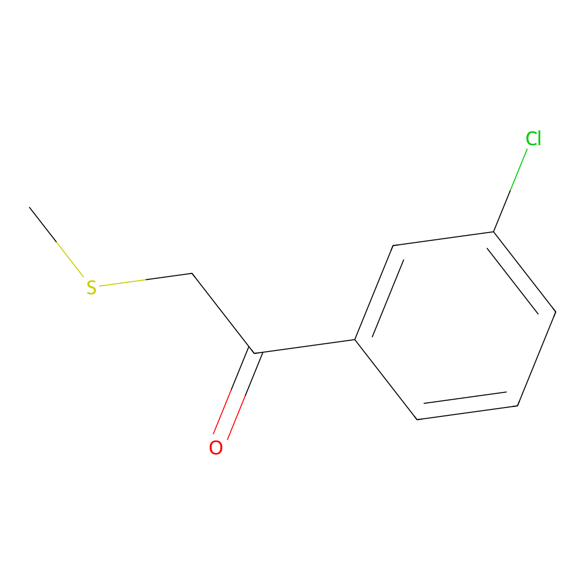 1-(3-Chlorophenyl)-2-(methylsulfanyl)ethan-1-one molecular structure, CAS 122831-54-3