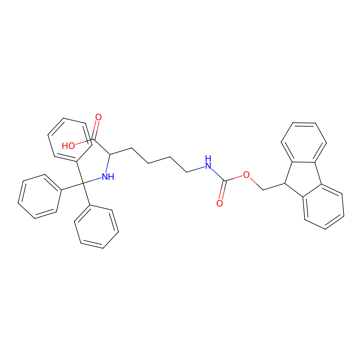 Trt-L-Lys(Fmoc)-OH molecular structure, CAS 122832-81-9