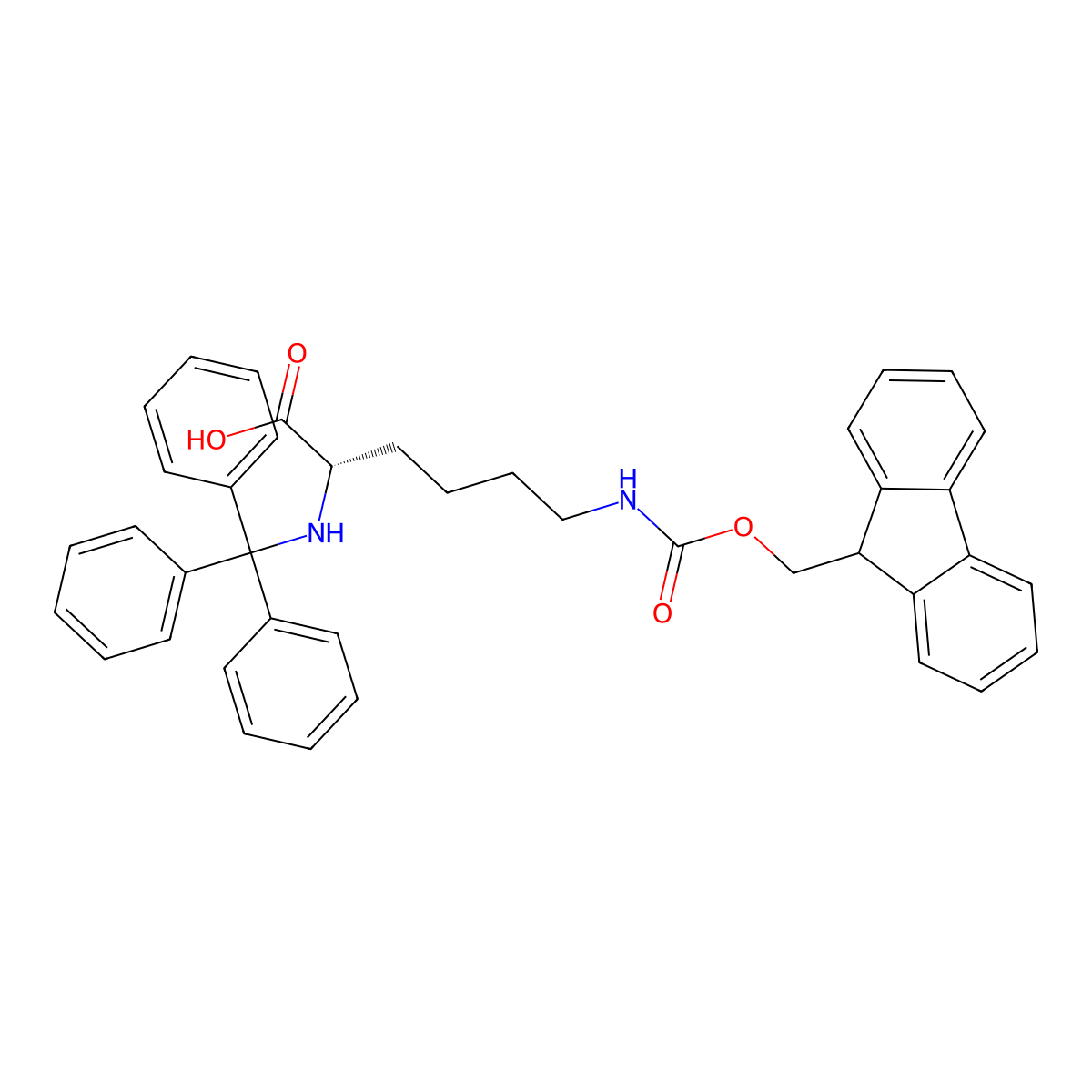 Trt-L-Lys(Fmoc)-OH molecular structure, CAS 122832-81-9