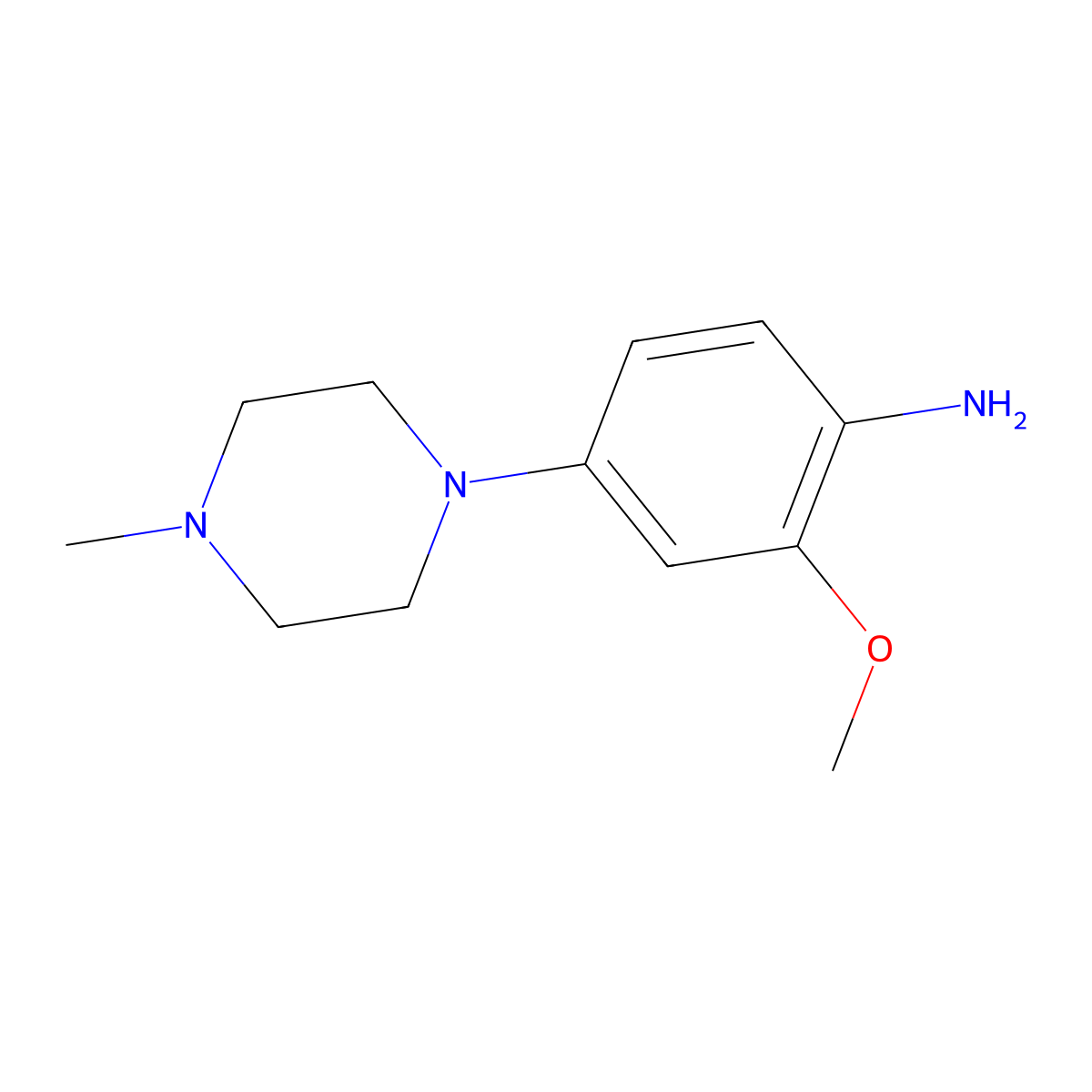2-Methoxy-4-(4-methylpiperazin-1-yl)aniline molecular structure, CAS 122833-04-9