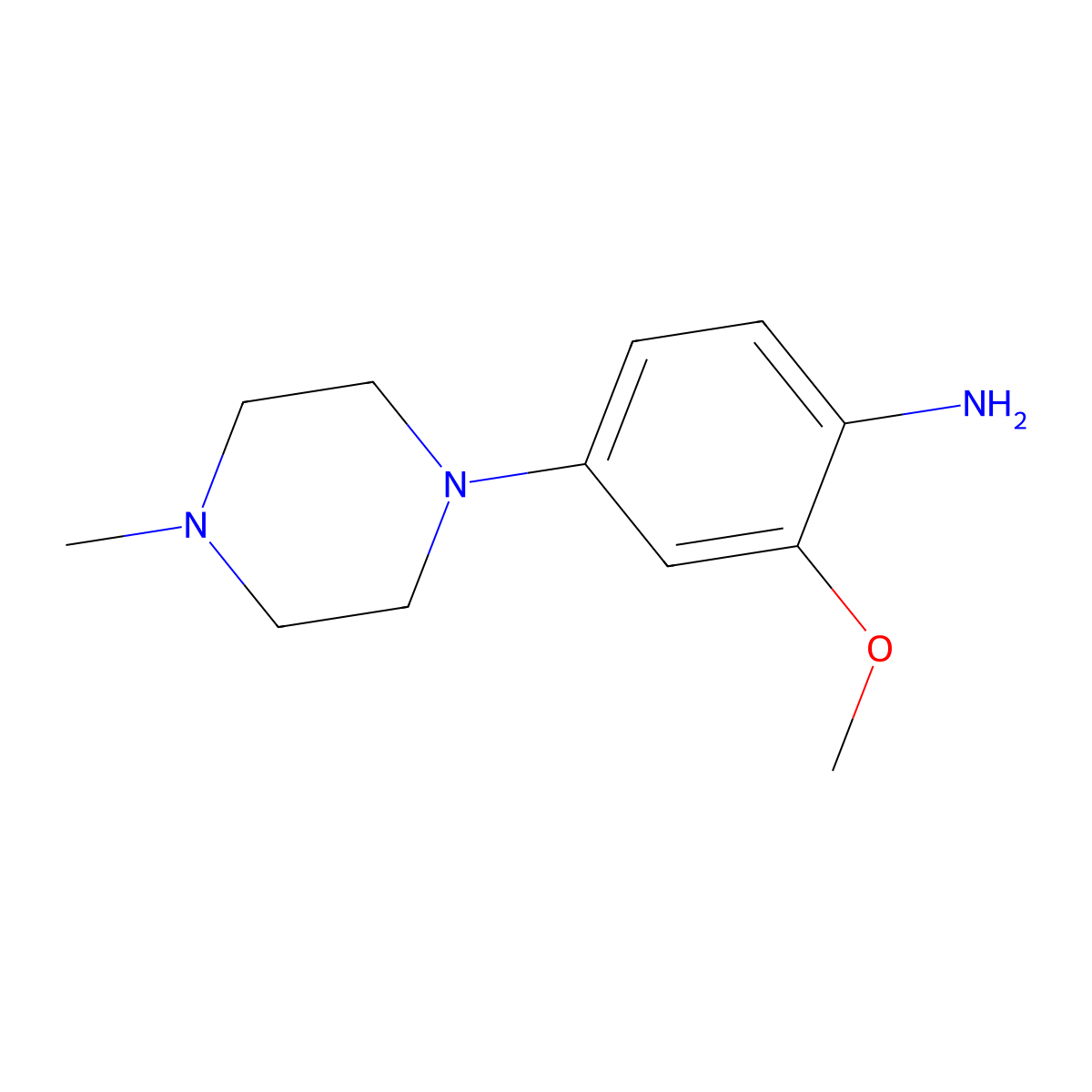 2-Methoxy-4-(4-methylpiperazin-1-yl)aniline molecular structure, CAS 122833-04-9