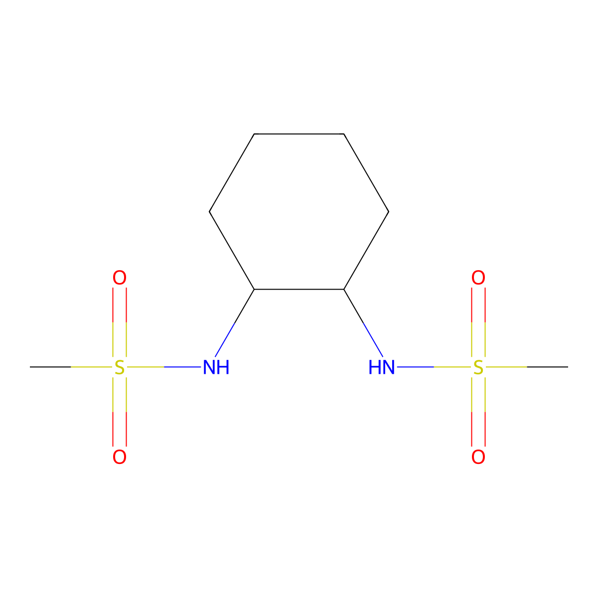 N,N'-((1R,2R)-cyclohexane-1,2-diyl)dimethanesulfonamide molecular structure, CAS 122833-58-3