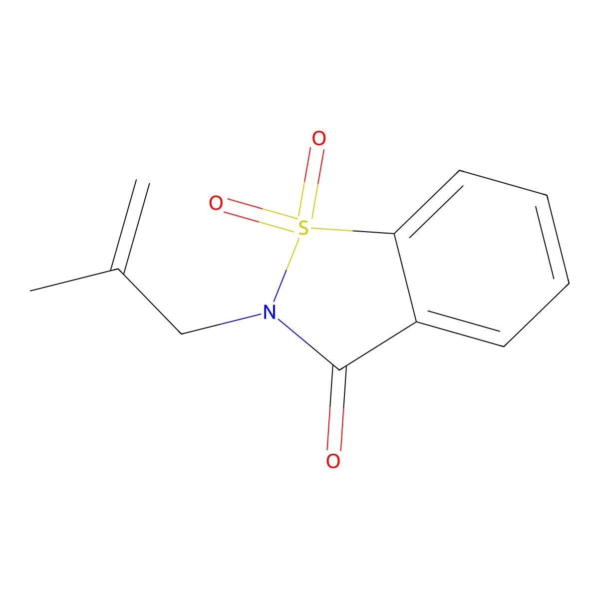 2-(2-methylprop-2-en-1-yl)-1,2-benzothiazol-3(2H)-one 1,1-dioxide molecular structure, CAS 122834-35-9