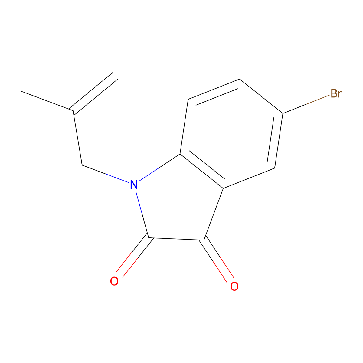 5-Bromo-1-(2-methyl-2-propen-1-yl)-1H-indole-2,3-dione molecular structure, CAS 122834-40-6